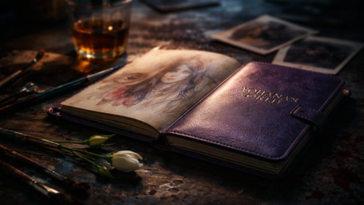 Psychological thriller film - A visual concept featuring symbolic diary and jasmine motif