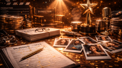 Abstract cinematic visual representing psychological thriller casting and actor-driven storytelling