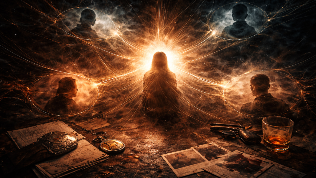 abstract representation of visual storytelling in psychological thrillers showing behaviour revealing hidden emotions