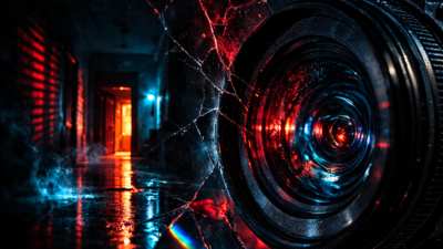 Abstract cinematic representation of point of view in psychological thriller cinematography