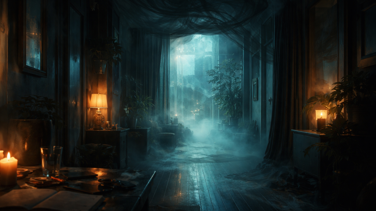 Worldbuilding in films through atmospheric lighting and immersive interior environment