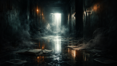 Abstract representation of psychological thriller writing system with interconnected narrative elements