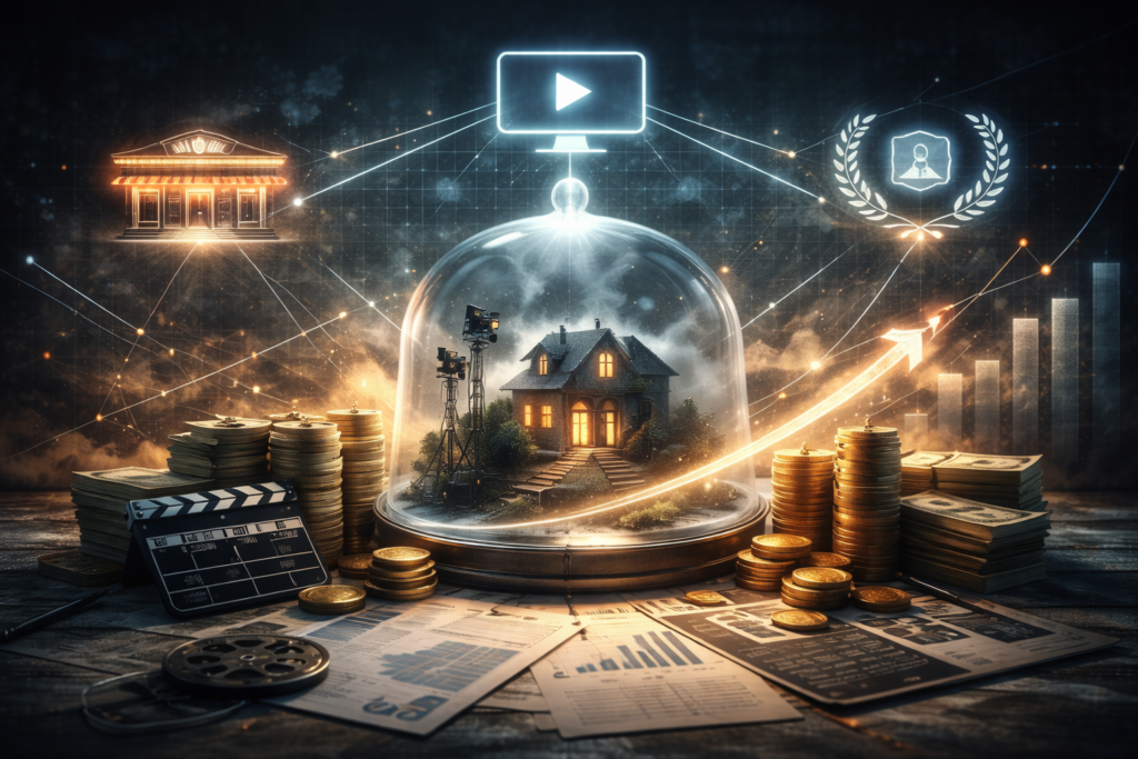 Visual representation of the financial model behind a mid-budget psychological thriller film.