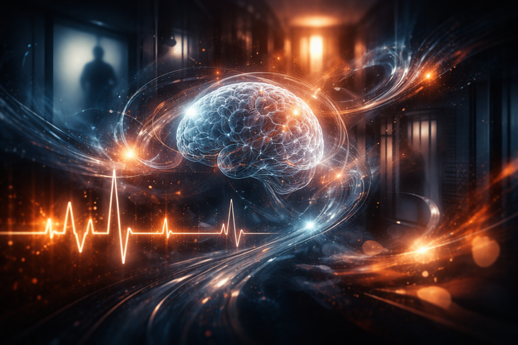 Abstract visualization of emotion and psychology as universal elements of psychological thriller appeal