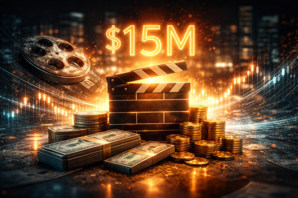 Abstract depiction of mid-budget film economics supporting psychological thriller investment