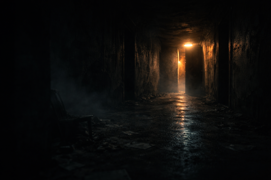 Spatial suspense and directional tension in psychological thriller framing