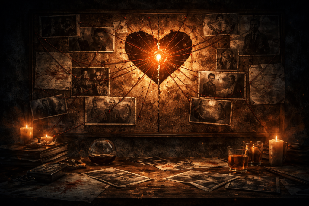 symbolic representation of rising tension and emotional pressure in a psychological thriller plot