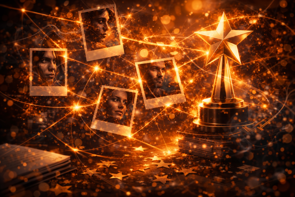 abstract representation of talent packaging in psychological thriller casting