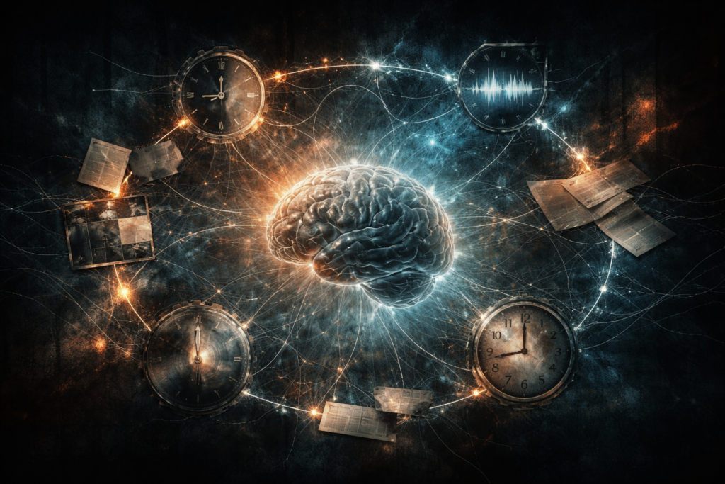 Abstract visual representing interconnected system in psychological thriller writing