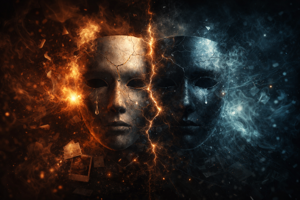 Abstract visual representing emotional continuity in psychological thriller writing